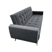 Sarantino Ava 3-seater Tufted Velvet Sofa Bed By Sarantino - Dark Grey Kings Warehouse 