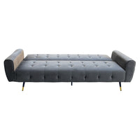 Sarantino Ava 3-seater Tufted Velvet Sofa Bed By Sarantino - Dark Grey Kings Warehouse 