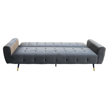 Sarantino Ava 3-seater Tufted Velvet Sofa Bed By Sarantino - Dark Grey Kings Warehouse 