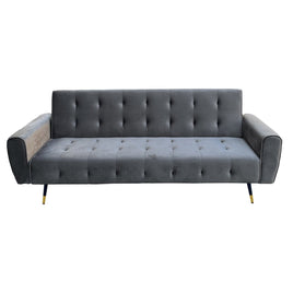 Sarantino Ava 3-seater Tufted Velvet Sofa Bed By Sarantino - Dark Grey Kings Warehouse 