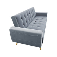 Sarantino Ava 3-seater Tufted Velvet Sofa Bed By Sarantino - Light Grey Kings Warehouse 
