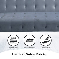 Sarantino Ava 3-seater Tufted Velvet Sofa Bed By Sarantino - Light Grey Kings Warehouse 