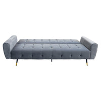 Sarantino Ava 3-seater Tufted Velvet Sofa Bed By Sarantino - Light Grey Kings Warehouse 