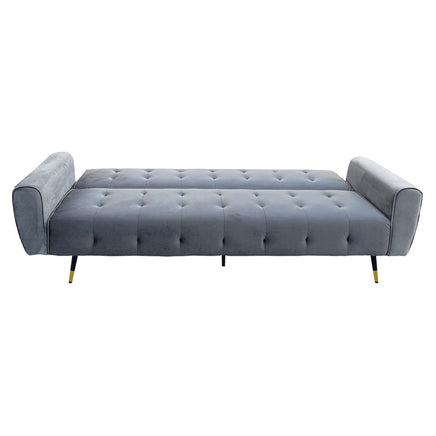 Sarantino Ava 3-seater Tufted Velvet Sofa Bed By Sarantino - Light Grey Kings Warehouse 