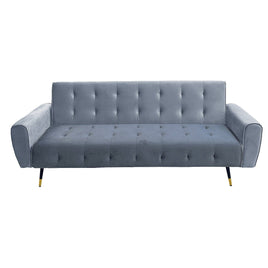 Sarantino Ava 3-seater Tufted Velvet Sofa Bed By Sarantino - Light Grey Kings Warehouse 