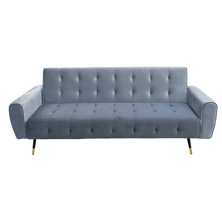 Sarantino Ava 3-seater Tufted Velvet Sofa Bed By Sarantino - Light Grey Kings Warehouse 