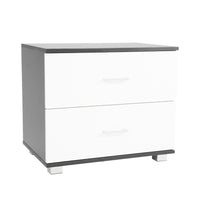 Sarantino Bedside Table Cabinet Storage Chest 2 Drawers Lamp Side Nightstand White Black Kings Warehouse 
