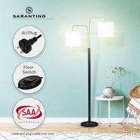 Sarantino Black/Brass Finish Reading Light Electric Table Lamp Kings Warehouse 