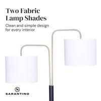 Sarantino Black/Brass Finish Reading Light Electric Table Lamp Kings Warehouse 