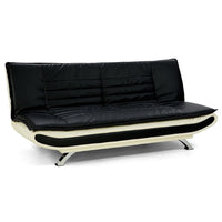 Sarantino Bronx Sofa Bed Faux Leather Lounge Couch Futon Furniture Adjustable Suite Black Kings Warehouse 