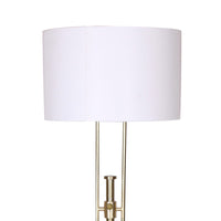 Sarantino Brushed Gold Height-Adjustable Metal Floor Lamp Kings Warehouse 