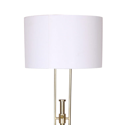 Sarantino Brushed Gold Height-Adjustable Metal Floor Lamp Kings Warehouse 