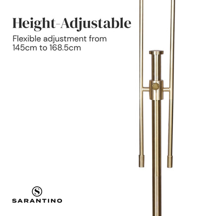 Sarantino Brushed Gold Height-Adjustable Metal Floor Lamp Kings Warehouse 