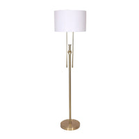 Sarantino Brushed Gold Height-Adjustable Metal Floor Lamp Kings Warehouse 