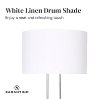 Sarantino Brushed Nickel Height-Adjustable Metal Floor Lamp Kings Warehouse 