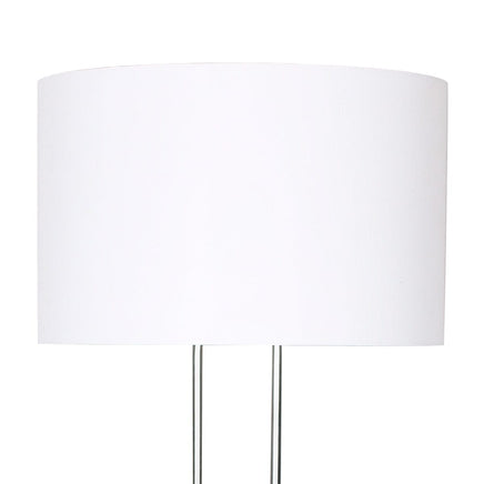 Sarantino Brushed Nickel Height-Adjustable Metal Floor Lamp Kings Warehouse 