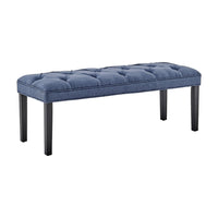 Sarantino Cate Button-tufted Upholstered Bench With Tapered Legs By Sarantino - Blue Linen Kings Warehouse 