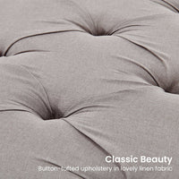 Sarantino Cate Button-tufted Upholstered Bench With Tapered Legs By Sarantino - Light Grey Kings Warehouse 