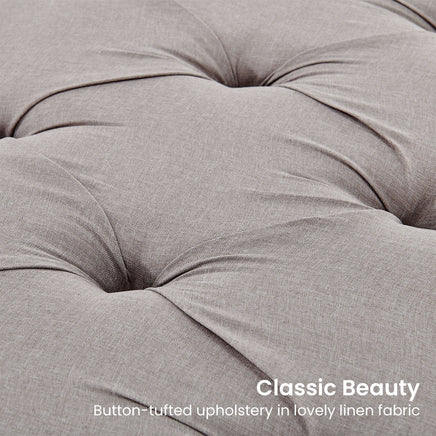 Sarantino Cate Button-tufted Upholstered Bench With Tapered Legs By Sarantino - Light Grey Kings Warehouse 