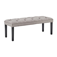 Sarantino Cate Button-tufted Upholstered Bench With Tapered Legs By Sarantino - Light Grey Kings Warehouse 