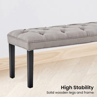 Sarantino Cate Button-tufted Upholstered Bench With Tapered Legs By Sarantino - Light Grey Kings Warehouse 