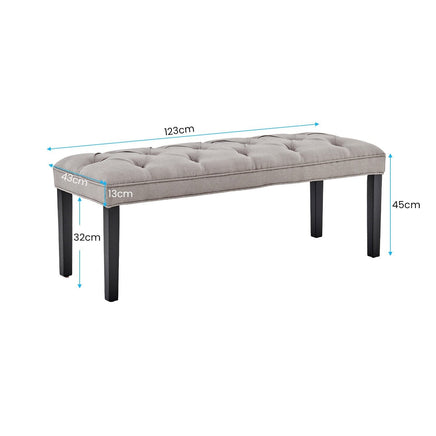 Sarantino Cate Button-tufted Upholstered Bench With Tapered Legs By Sarantino - Light Grey Kings Warehouse 