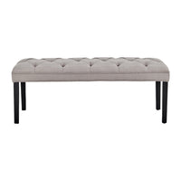 Sarantino Cate Button-tufted Upholstered Bench With Tapered Legs By Sarantino - Light Grey Kings Warehouse 