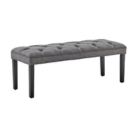 Sarantino Cate Button-tufted Upholstered Bench With Tapered Legs - Dark Grey Linen Kings Warehouse 