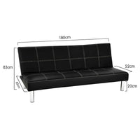 Sarantino Chelsea Sofa Bed Faux Leather Lounge Couch Futon Furniture Modular Suite Kings Warehouse 