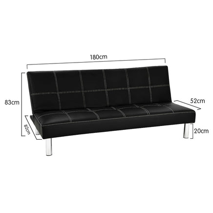 Sarantino Chelsea Sofa Bed Faux Leather Lounge Couch Futon Furniture Modular Suite Kings Warehouse 