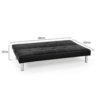 Sarantino Chelsea Sofa Bed Faux Leather Lounge Couch Futon Furniture Modular Suite Kings Warehouse 