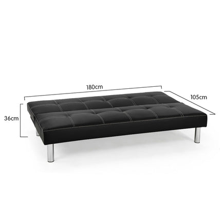 Sarantino Chelsea Sofa Bed Faux Leather Lounge Couch Futon Furniture Modular Suite Kings Warehouse 