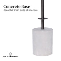 Sarantino Concrete & Metal Table Lamp with Ghost-White Linen Drum Shade Home & Garden Kings Warehouse 