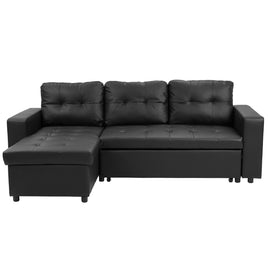 Sarantino Corner Sofa Linen Lounge Couch L-shaped Modular Furniture Home Chaise Grey Kings Warehouse 