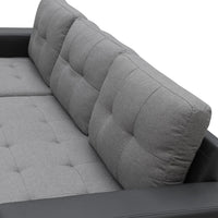 Sarantino Corner Sofa Linen Lounge Couch L-shaped Modular Furniture Home Chaise Grey Kings Warehouse 