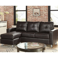 Sarantino Corner Sofa Lounge Couch Modular Furniture Chair Home Faux Leather Chaise Brown Kings Warehouse 