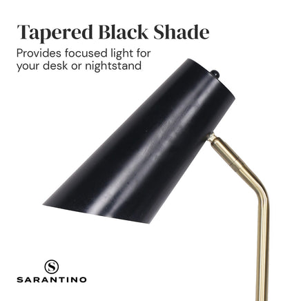 Sarantino Electric Reading Light Table Lamp Brass Finish - Black Kings Warehouse 