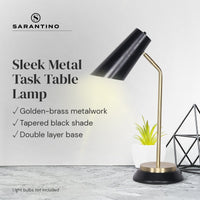 Sarantino Electric Reading Light Table Lamp Brass Finish - Black Kings Warehouse 