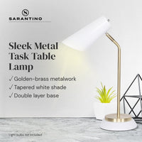 Sarantino Electric Reading Light Table Lamp Brass Finish - White Kings Warehouse 