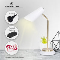 Sarantino Electric Reading Light Table Lamp Brass Finish - White Kings Warehouse 