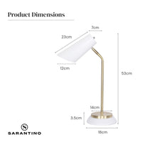 Sarantino Electric Reading Light Table Lamp Brass Finish - White Kings Warehouse 