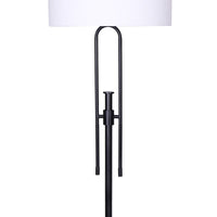 Sarantino Height-Adjustable Metal Floor Lamp Matte Black Kings Warehouse 