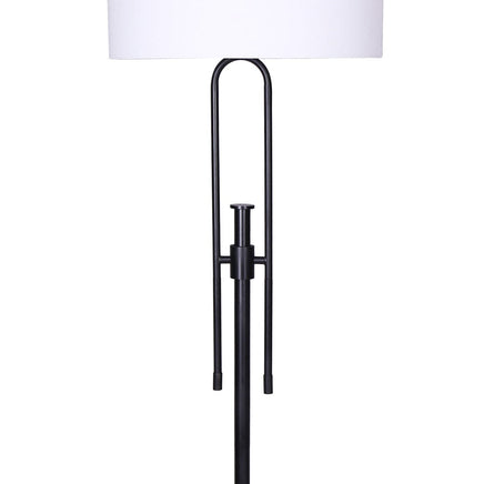 Sarantino Height-Adjustable Metal Floor Lamp Matte Black Kings Warehouse 
