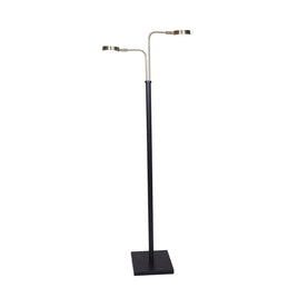 Sarantino LED Metal Floor Lamp with 2 Lights in Brushed Gold and Black Finish Kings Warehouse 