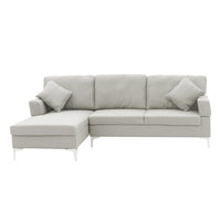 Sarantino Linen Corner Sofa Couch Lounge L-shape W/right Chaise Seat Light Grey Kings Warehouse 