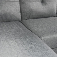 Sarantino Linen Corner Sofa Lounge Couch Modular Furniture L Chair Home Chaise Grey Kings Warehouse 
