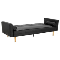 Sarantino Madison Faux Leather Sofa Bed Lounge Couch Futon Furniture Home Suite - Black Kings Warehouse 