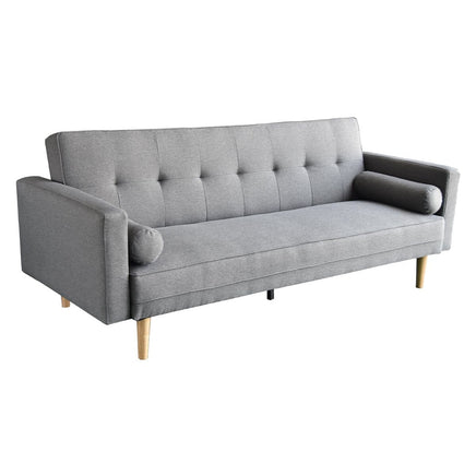 Sarantino Madison Sofa Bed Lounge Couch Futon Furniture Home Light Grey Linen Suite Kings Warehouse 