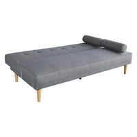 Sarantino Madison Sofa Bed Lounge Couch Futon Furniture Home Light Grey Linen Suite Kings Warehouse 