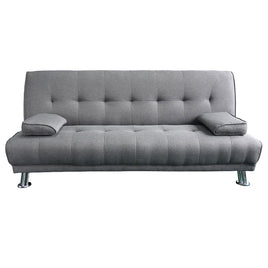 Sarantino Manhattan Sofa Bed Lounge Couch Futon Furniture Home Light Grey Linen Suite Kings Warehouse 